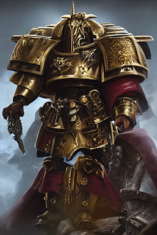 Image similar to armor portrait heros warhammer 4 0 k horus heresy fanart - the primarchs emperor by johannes helgeson animated with vfx concept artist & illustrator global illumination ray tracing hdr fanart arstation zbrush central hardmesh 8 k octane renderer