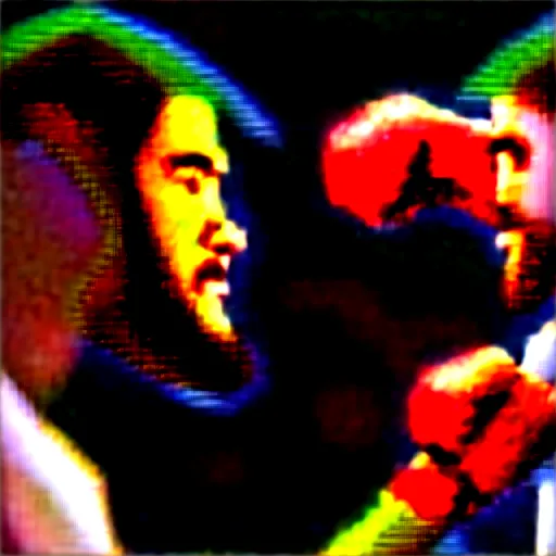 Image similar to Jesus fighting a demon in a boxing ring, photorealistic, 4K