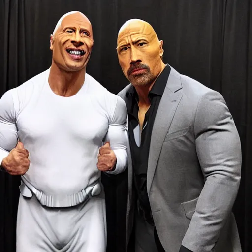 Image similar to Walter white and Dwayne the rock johnson working together