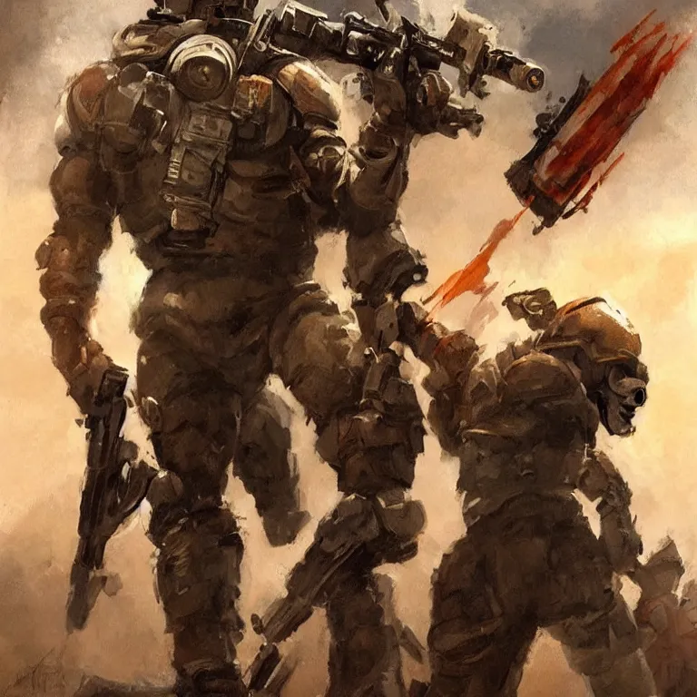 Image similar to a beautiful portrait painting in the style of frank frazetta of a half - life 2 combine soldier