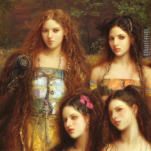 Prompt: portrait of a female gang, by howard david johnson.