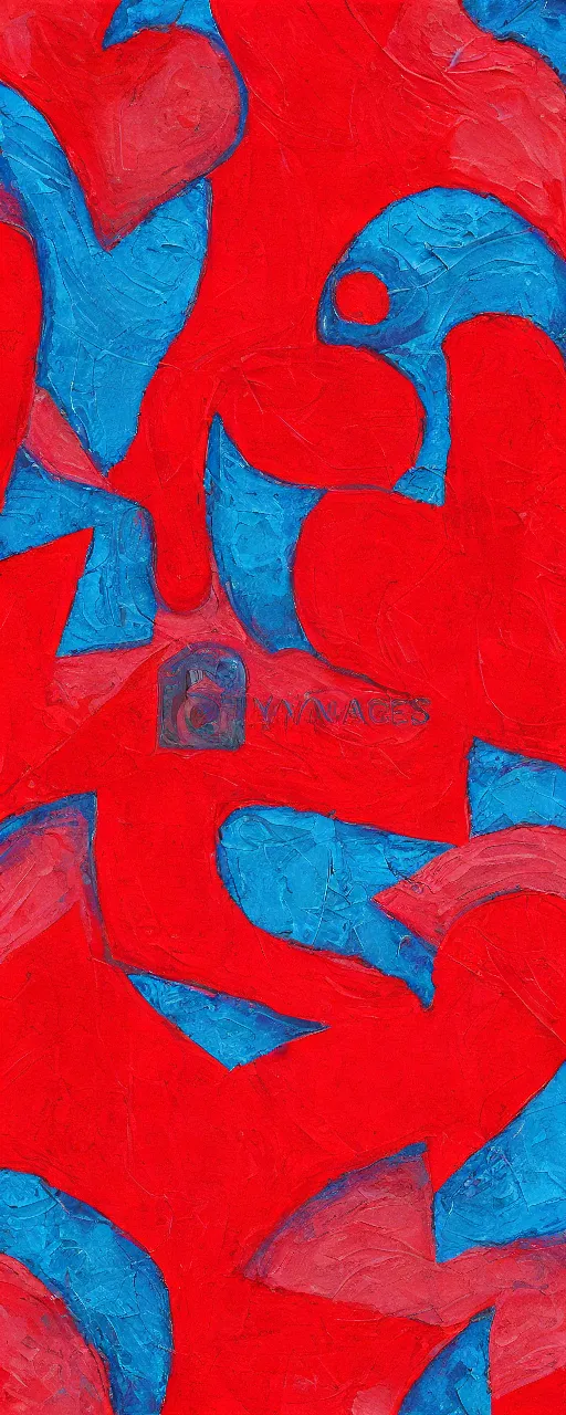 Image similar to fabric red pattern, abstract painting, pain, love, shapes and rounds