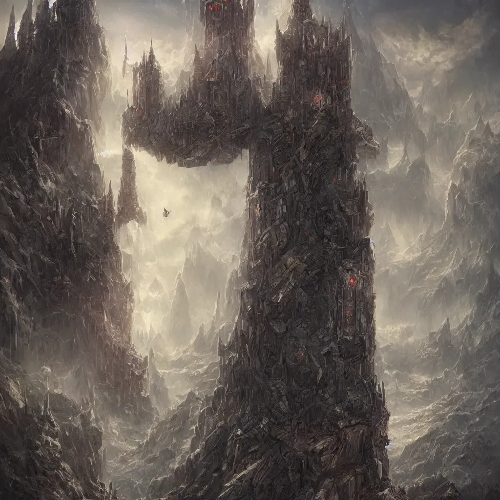 Image similar to a tower on the edge of forever, fantasy art, detailed, cinematic