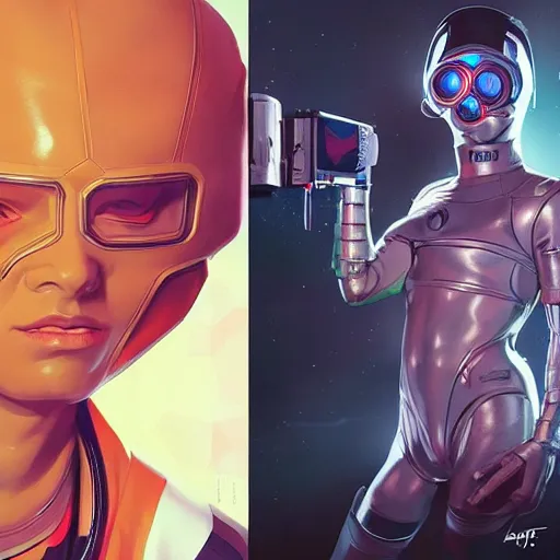 Image similar to symmetry! futuristic armed ali g astronaut, apex legends, illustration, art by artgerm and greg rutkowski and alphonse mucha