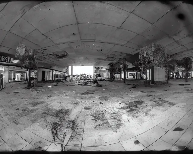 Prompt: camera footage of a Hundreds of Rabid Zerg in an abandoned shopping mall, high exposure, dark, monochrome, camera, grainy, CCTV, security camera footage, timestamp, zoomed in, fish-eye lens, Nightmare Fuel, Evil, Zerg, Brood Spreading, horrifying, lunging at camera :4