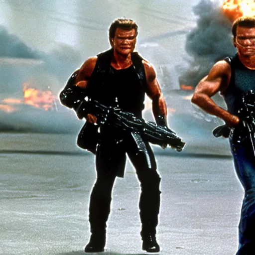 Image similar to patrick swayze starring as terminator movie still