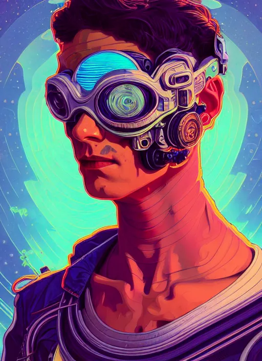 Image similar to high quality high detail portrait of a diesel punk in an alien world,, tristan eaton, victo ngai, artgerm, rhads, ross draws, hyperrealism, intricate detailed, alphonse mucha, 8 k, sci - fi, pastel colors, artstation,