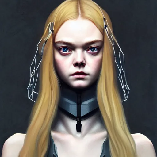 Image similar to symmetry!! portrait of elle fanning in metal gear solid and death stranding, horror, fashion, dark!! intricate, elegant, highly detailed, digital painting, artstation, concept art, smooth, sharp focus, illustration, art by artgerm and frank frazetta and peter paul rubens