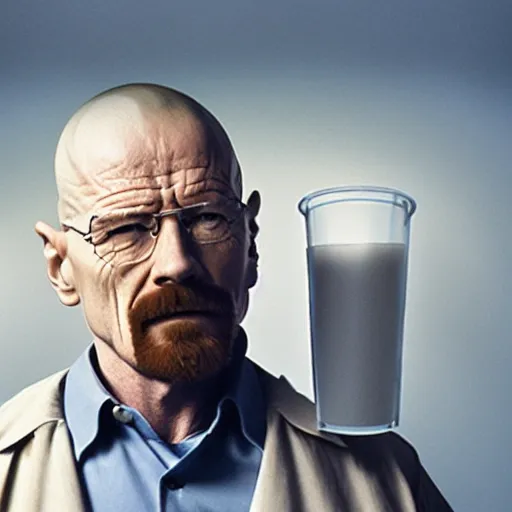 Image similar to walter white drinking milk