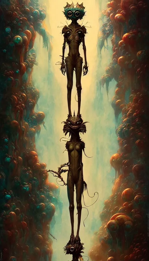 Image similar to exquisite imaginative imposing weird creature movie poster art humanoid anime movie art by : : james jean weta studio tom bagshaw frank frazetta studio ghibli