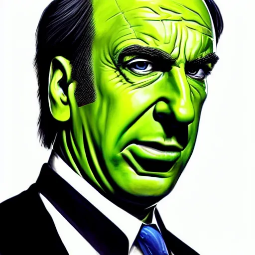 Prompt: Saul Goodman melting into green ooze by Artgerm, watery, disgusting