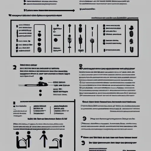 Prompt: ikea instruction sheet for human reproduction with two people, detailed diagrams, black ink on white paper