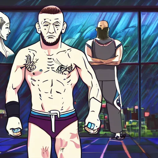 Image similar to connor mcgregor anime character, studio ghibli, full-body, animation, colourful, 8k resolution,