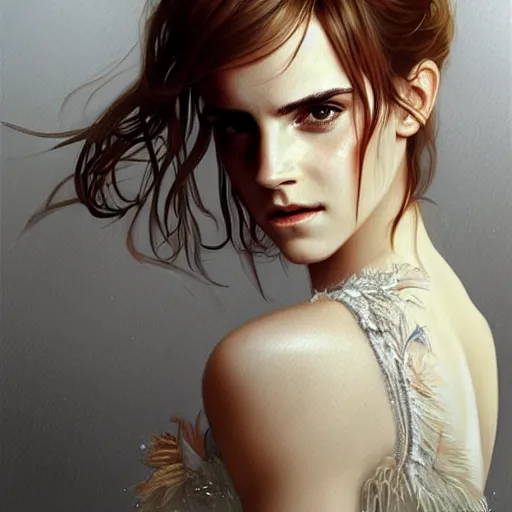 Image similar to ultra realistic illustration, emma watson as bella thorne, intricate, elegant, highly detailed, digital painting, artstation, concept art, smooth, sharp focus, illustration, art by artgerm and greg rutkowski and alphonse mucha