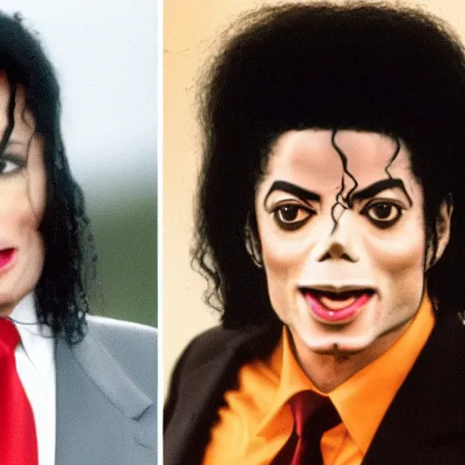 Image similar to cursed photo of donald trump and michael jackson