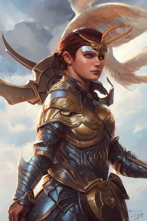 Image similar to amazon valkyrie athena, d & d, fantasy, portrait, highly detailed, headshot, digital painting, trending on artstation, concept art, sharp focus, illustration, art by artgerm and greg rutkowski and magali villeneuve