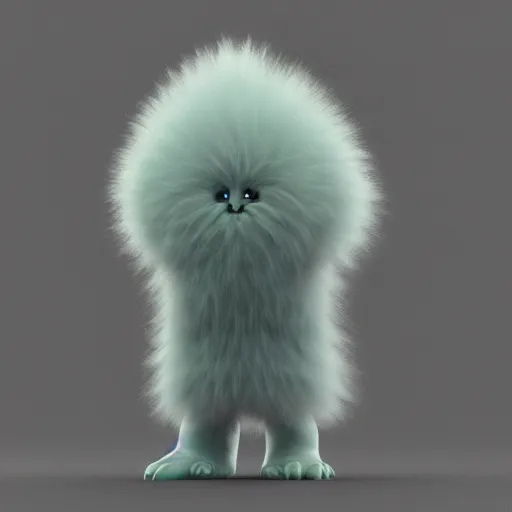 Image similar to fluffy alien creature character concept 3 d render with detailed fur 4 k