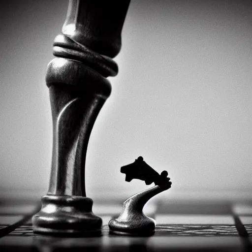 Prompt: a chess pawn contemplating the meaning of life, micro photography, highly detailed, 4 k, close up