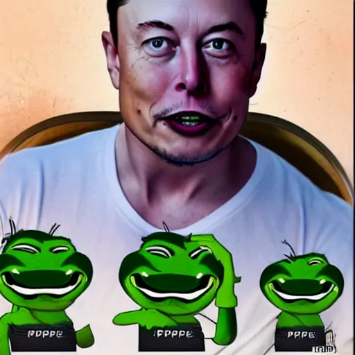 Image similar to elon musk as pepe