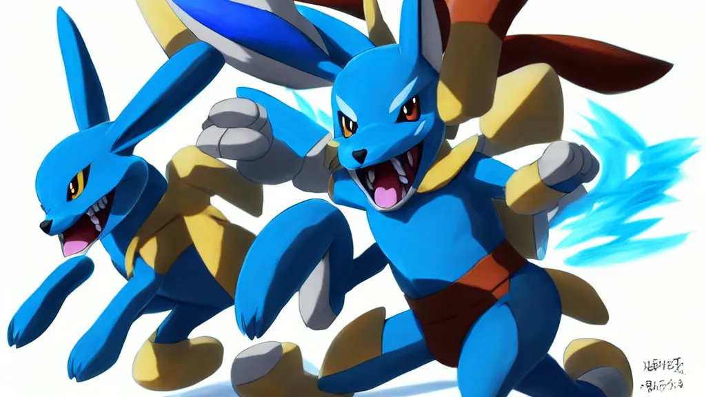 lucario, pokemon, smash bros, sharp, rendered in, Stable Diffusion