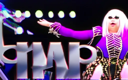 Prompt: a 4 k video still of jynx ( pokemon ) performing at madison square garden. pop star concert world tour. hd.