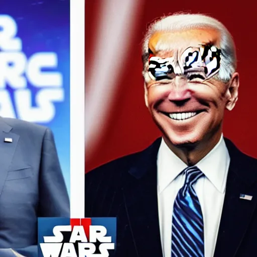 Image similar to Joe Biden playing a sith Lord Darth Biden in the new star wars movie