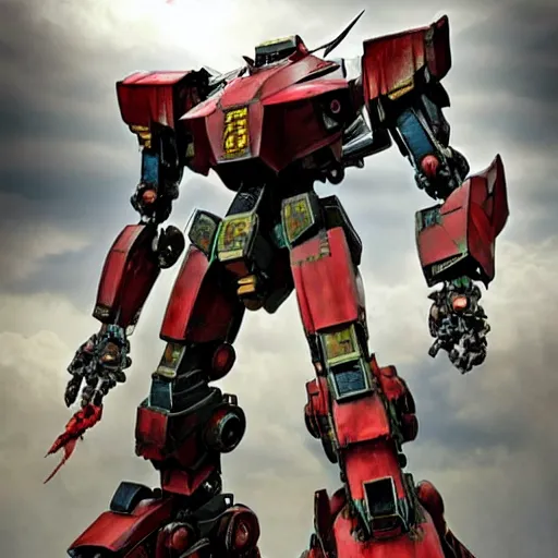 Image similar to mecha warrior from machine warrior 5 and pacific rim movie