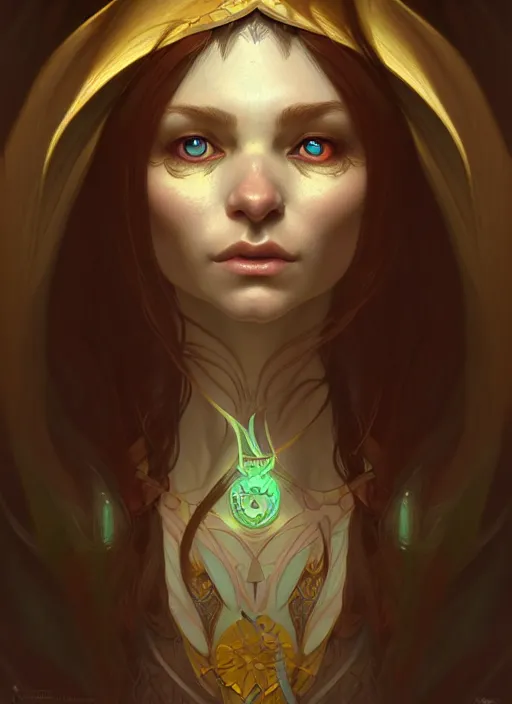 Image similar to portrait of an elf - goblin using the golden ratio, highly detailed, digital painting, artstation, sharp focus, illustration, art by tan zi and ayanamikodon and alphonse mucha and wlop