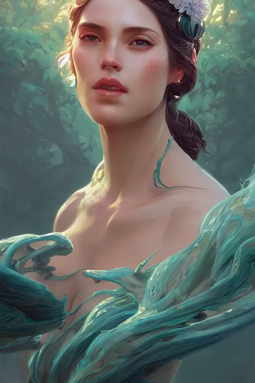 Prompt: goddess of the summer, highly detailed, digital painting, artstation, concept art, smooth, sharp focus, illustration, unreal engine 5, 8 k, art by artgerm and greg rutkowski and edgar maxence