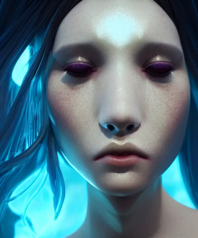 Image similar to goddess close-up portrait. betta fish, phoenix, bioluminiscent creature, intricate artwork by Tooth Wu and wlop and beeple. octane render, trending on artstation, greg rutkowski very coherent symmetrical artwork. cinematic, hyper realism, high detail, octane render, 8k