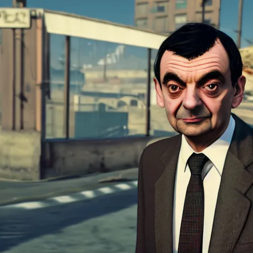 Image similar to Mr Bean in GTA 5 full Hd octane render 8k