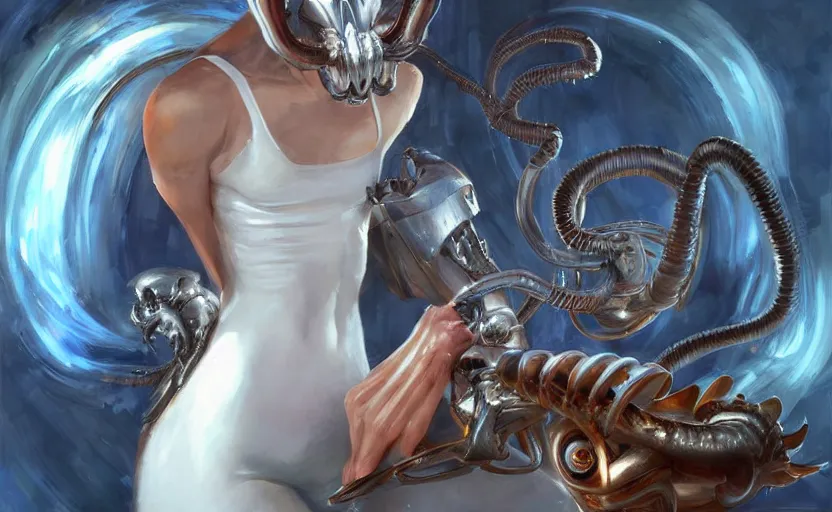 Image similar to Alchemy Xenomorph. By Konstantin Razumov, highly detailded