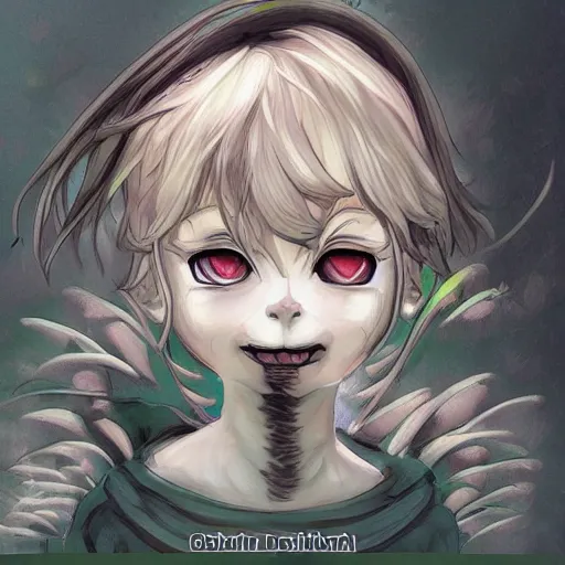Image similar to Dandelion goblin monster, semi realistic, anime art style, trending on art station