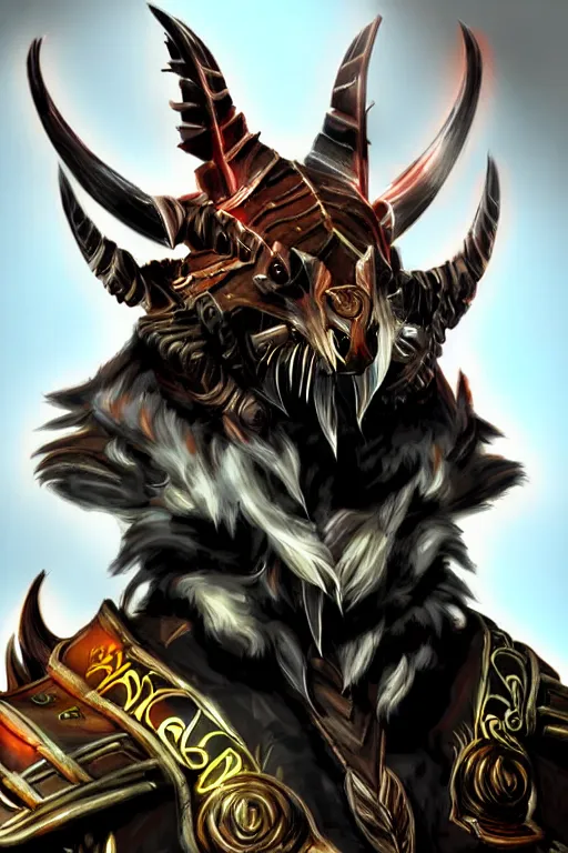 Prompt: Charr engineer of Guild Wars 2, concept art, close-up, digital art, hyper-realistic, highly detailed