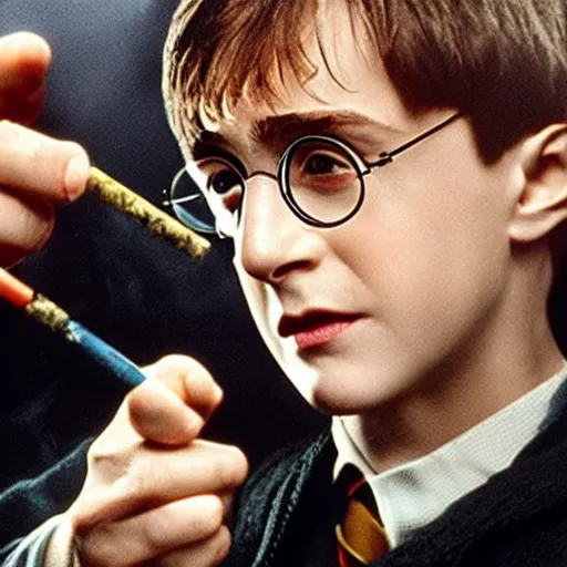 Prompt: harry potter smoking