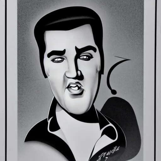 Image similar to caricature of elvis presley