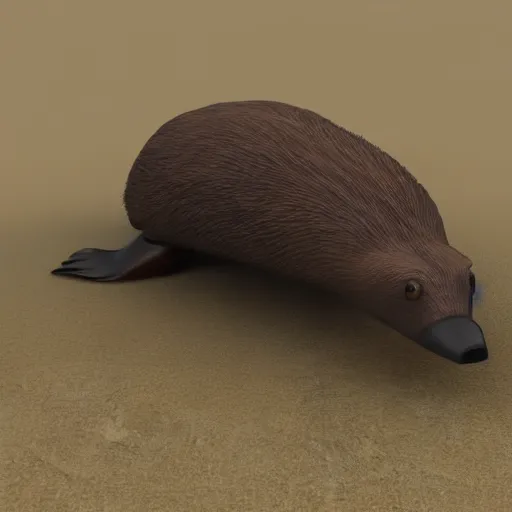 Prompt: 3 d render of a platypus