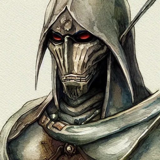 A watercolor portrait of a character from Dark Souls, | Stable ...