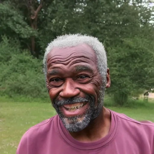 Prompt: award - winning rugged old black man after running