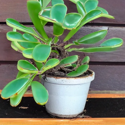 Prompt: dead jade plant