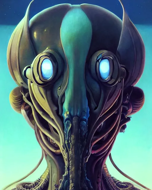 Image similar to Full shot of a venus squid monster astronaut defined facial features, intricate abstract. cyberpunk, symmetrical facial features. By Richard Corben By Ruan Jia and Artgerm and Range Murata and WLOP and Ross Tran and William-Adolphe Bouguereau and Beeple. Key Art. Fantasy Illustration. award winning, Artstation, intricate details, realistic, Hyperdetailed, clean ink detailed line drawing, 8k resolution.