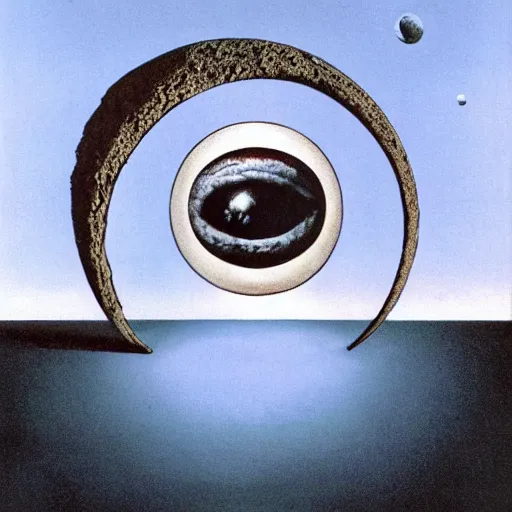 Prompt: the moon as eye, surrealism