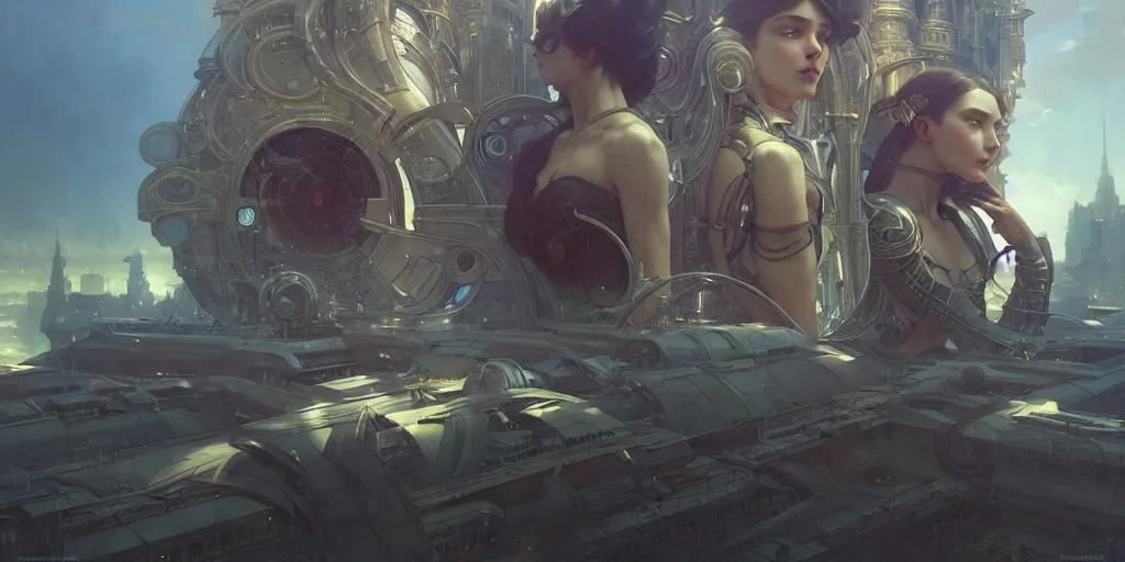 Prompt: ultra realistic, beautiful citizens of a futuristic utopian city, sci - fi, intricate details, eerie, highly detailed, octane render, 8 k, art by artgerm and alphonse mucha and greg rutkowski