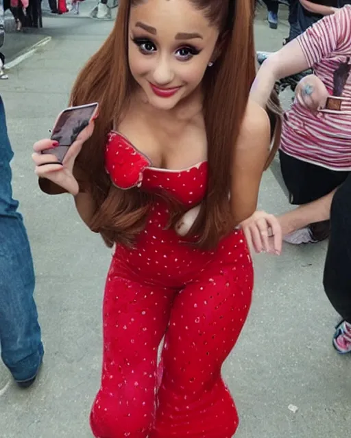 Prompt: ariana grande disguised as a strawberry