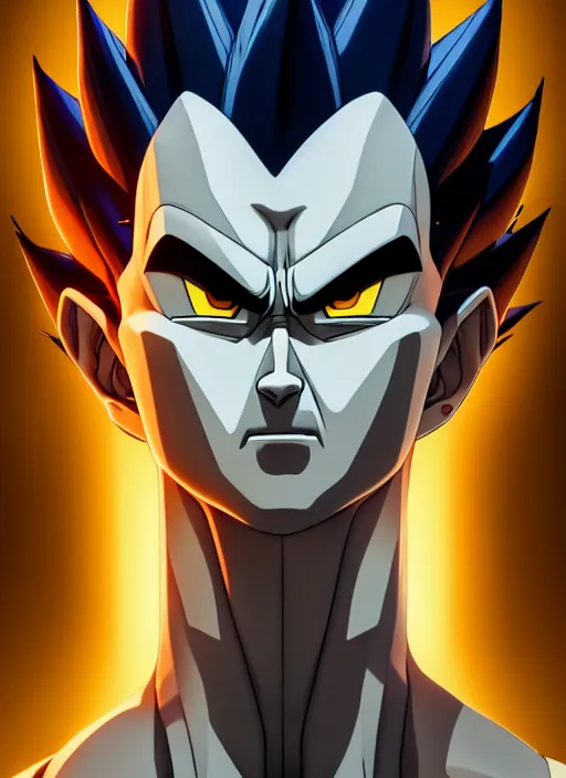 Prompt: by greg rutkowski, symmetry, concept art by artgerm, distance portrait of a hyper realistic prince vegeta, intense, epic, ssj, alphonse mucha, octane render, highly detailed, high quality, 8 k, soft lighting, path traced, and uang guangjian and gil elvgren, symmetry!!