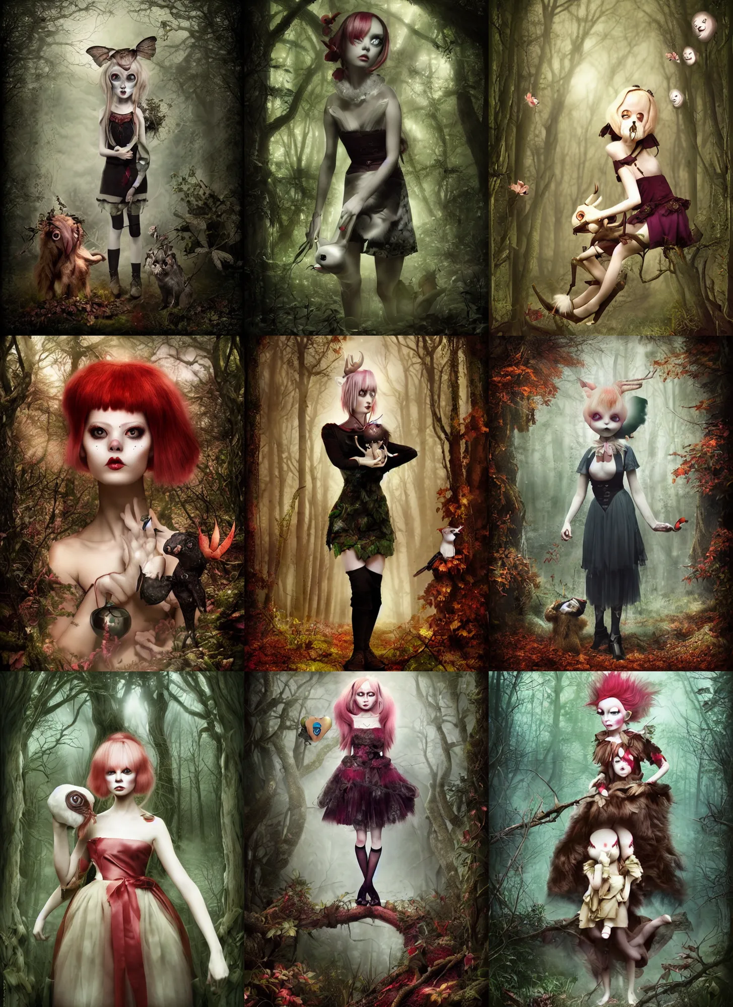 Image similar to pippi långstrump in a dark forbidden forest, coherent composition by Natalie Shau, by Kawacy