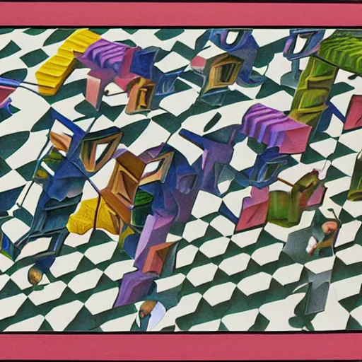 Image similar to mc escher in technicolor