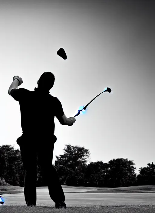 Image similar to golfing black and white portrait white sky in background