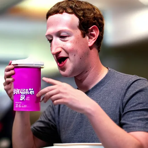 Image similar to mark zuckerberg eating gummy worm ramen