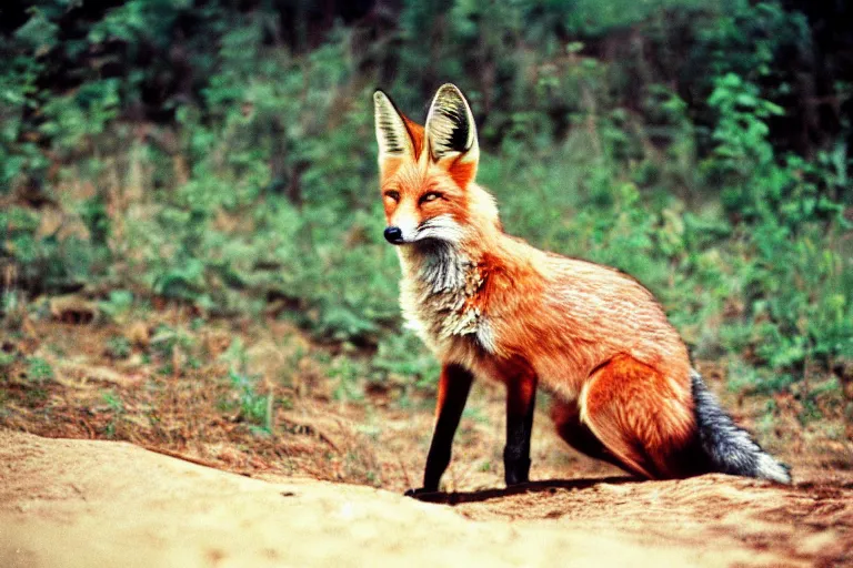 Image similar to a photo of a burlap fox in its natural habitat, kodak ektachrome e 1 0 0 photography
